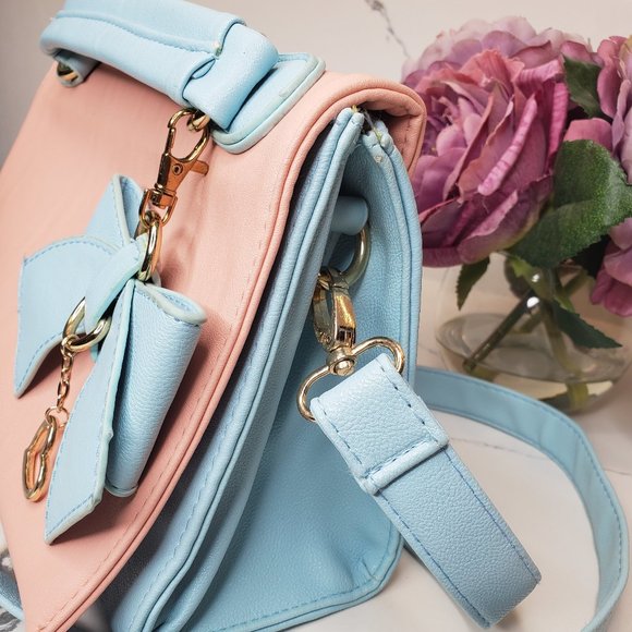 2/$50 🔥 PIGI Blue + Coral/Pink Purse - Picture 1 of 10